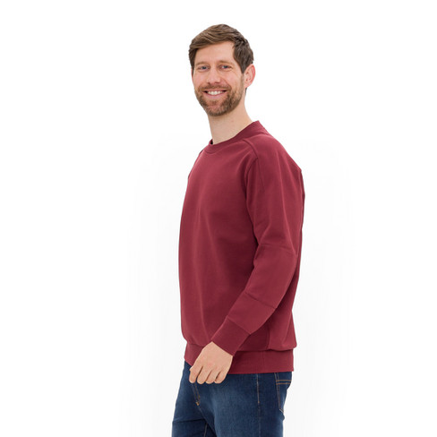 Sweat-Pullover aus reiner Bio-Baumwolle, rubin