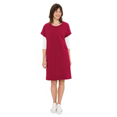 Sweatkleid aus reiner Bio-Baumwolle, weinlaub