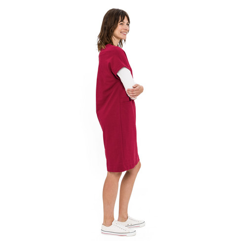 Sweatkleid aus reiner Bio-Baumwolle, weinlaub