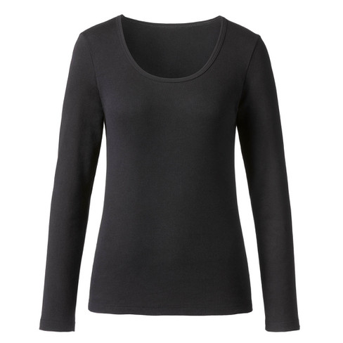 Langarmshirt aus reiner Bio-Baumwolle, onyx