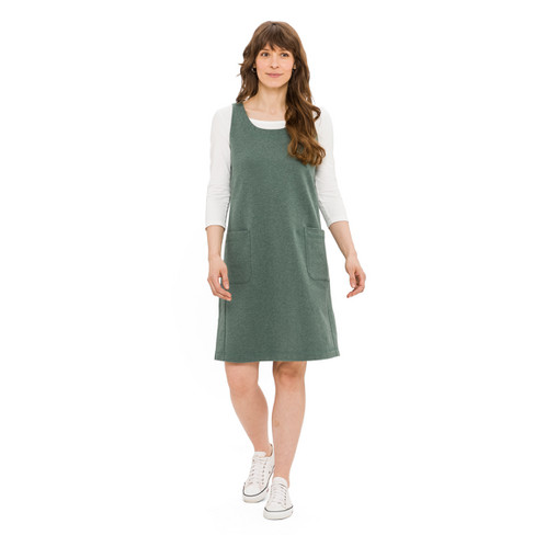 Sweatkleid in A-Linie aus Bio-Baumwolle, lorbeer melange