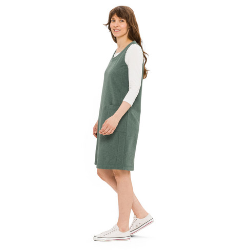 Sweatkleid in A-Linie aus Bio-Baumwolle, lorbeer melange