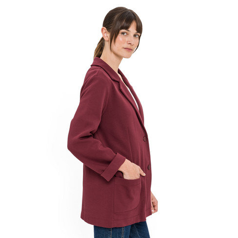 Jersey-Blazer aus Bio-Baumwolle, rubin