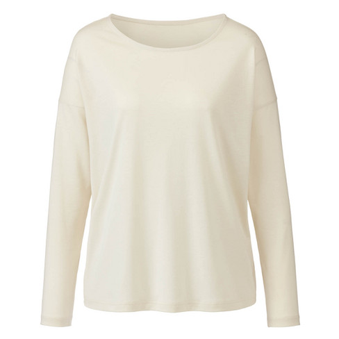 Langarmshirt aus Lyocell (TENCEL<span style=" vertical-align:super;">TM</span>) und Bio-Baumwolle, naturweiß