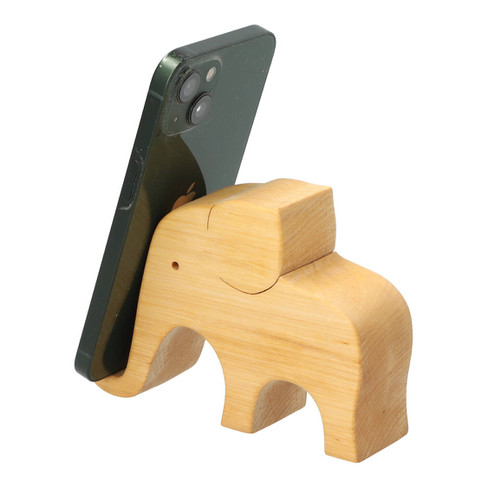 Handyhalter Elefant aus Erlenholz