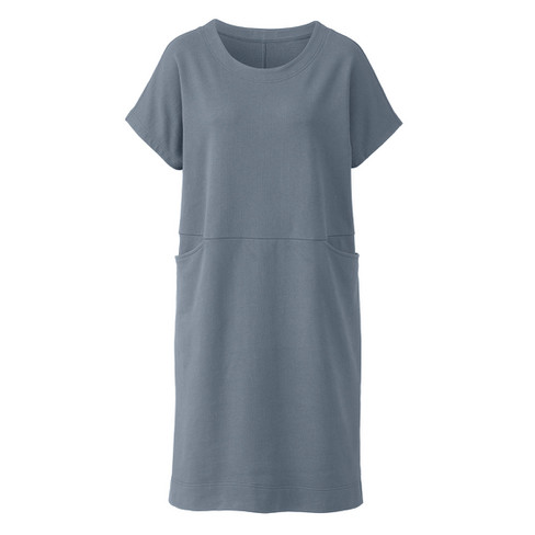 Sweatkleid aus reiner Bio-Baumwolle, taubenblau