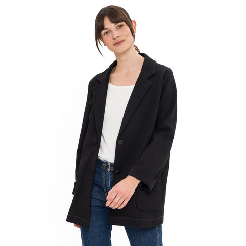 Jersey-Blazer aus Bio-Baumwolle, onyx