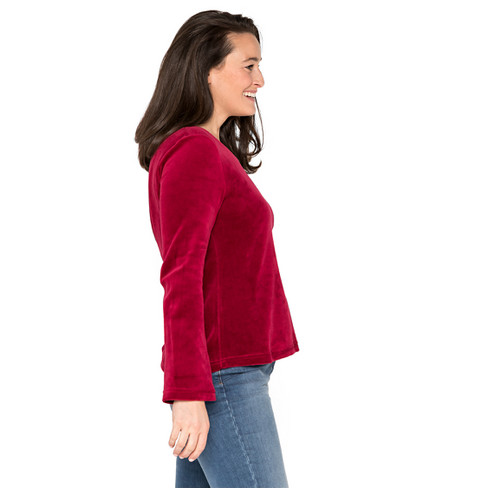 Waschbär Nicki-Shirt, Langarm aus Bio-Baumwolle, rubin | Waschbär